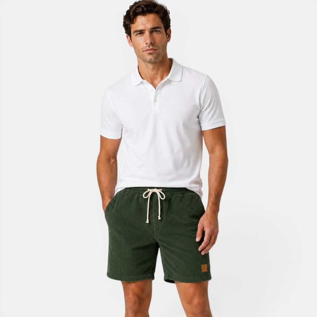 Soft Corduroy Drawstring Shorts