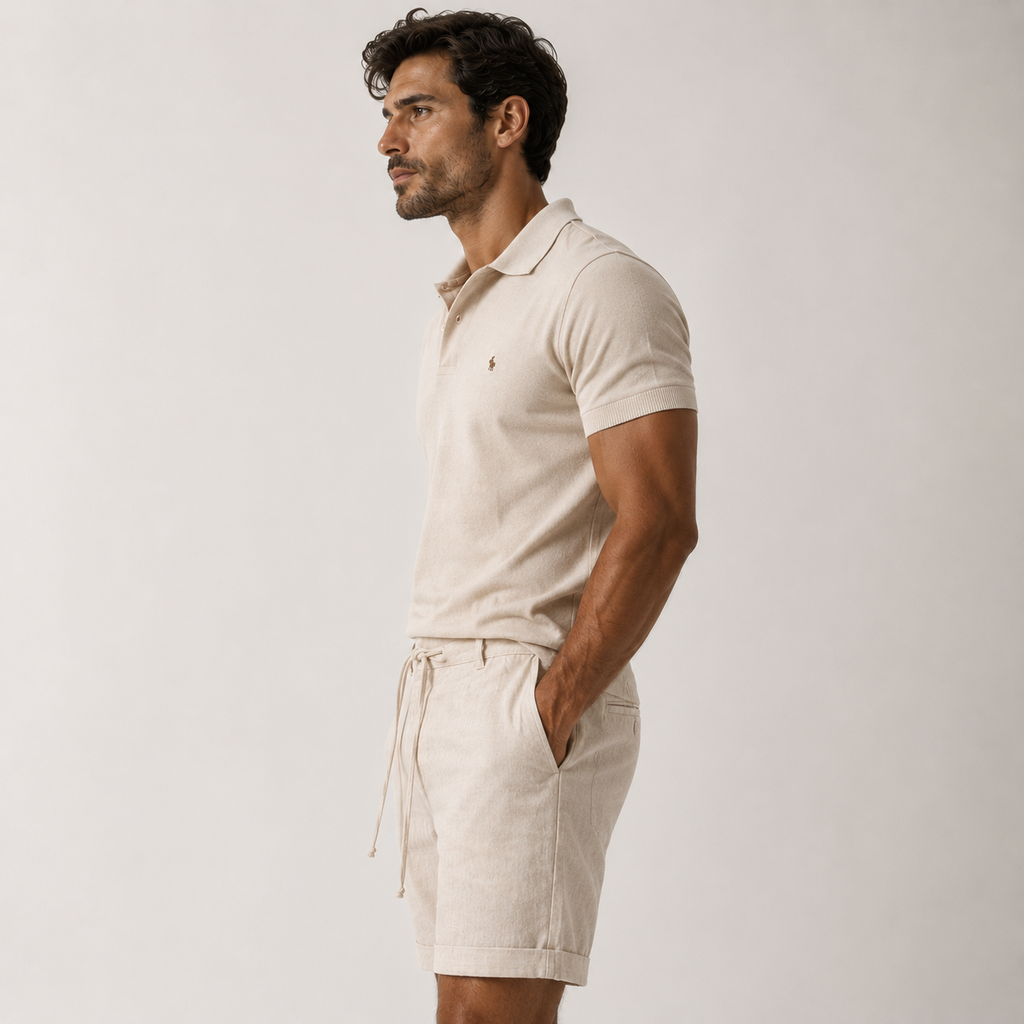 Linen Blend Tailored Shorts
