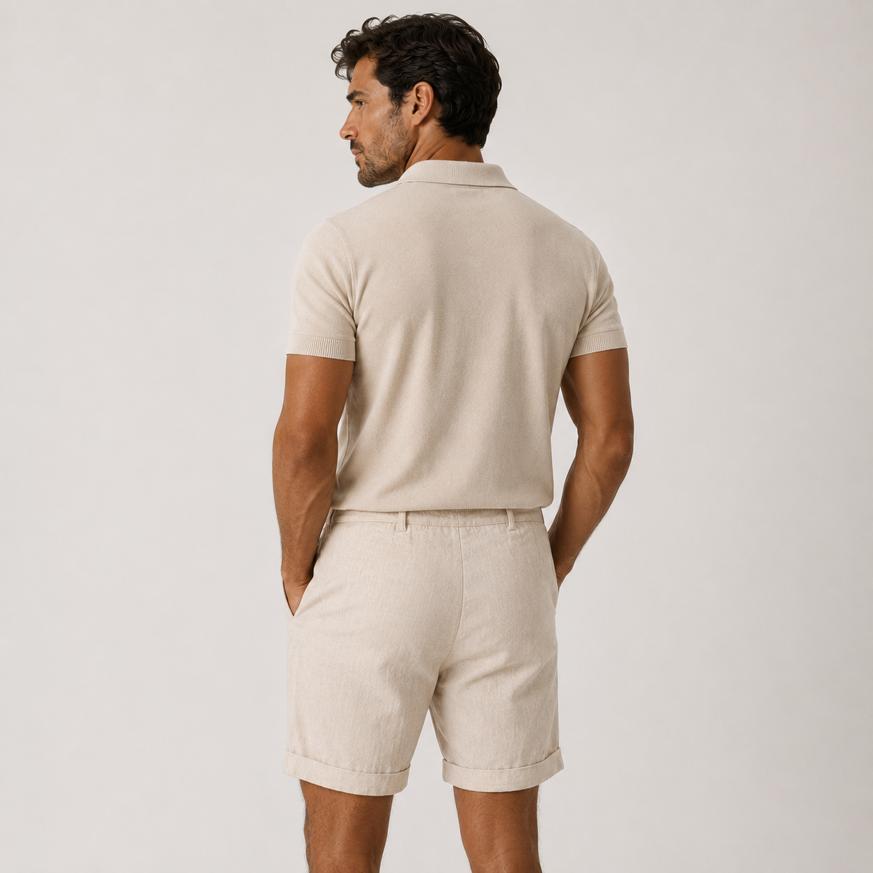 Linen Blend Tailored Shorts