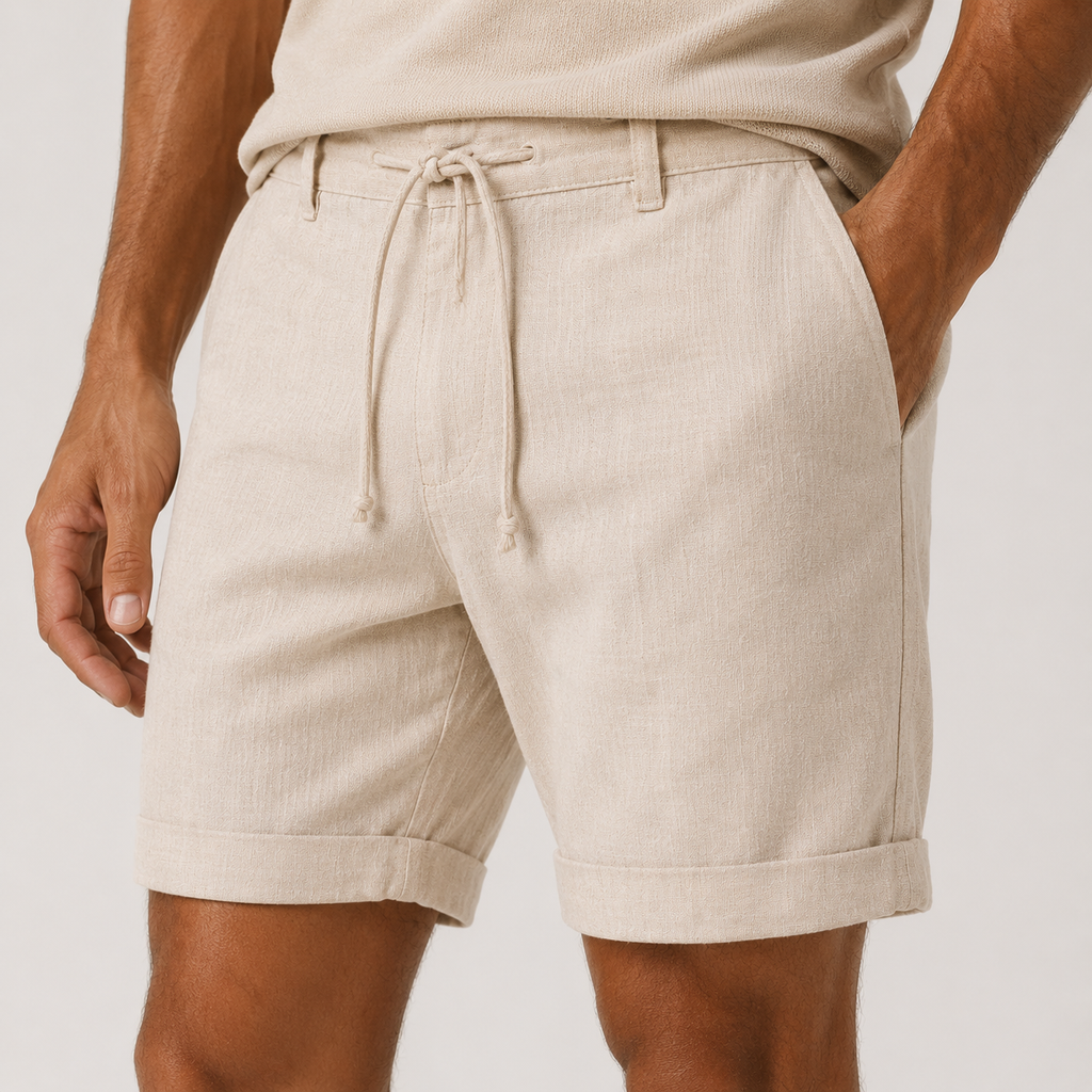 Linen Blend Tailored Shorts