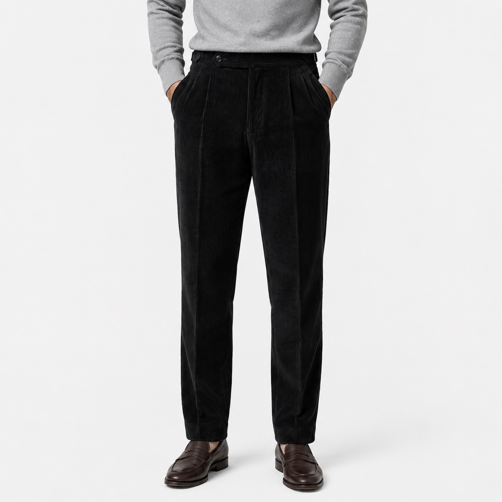 Pleated Corduroy Trousers