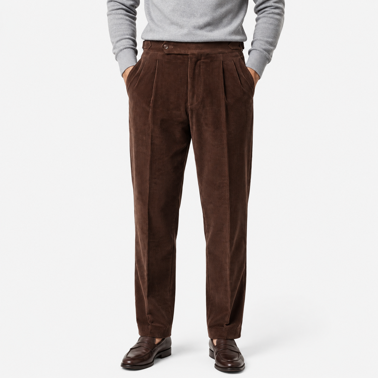 Pleated Corduroy Trousers
