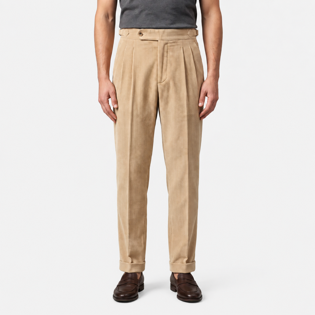 Pleated Corduroy Trousers
