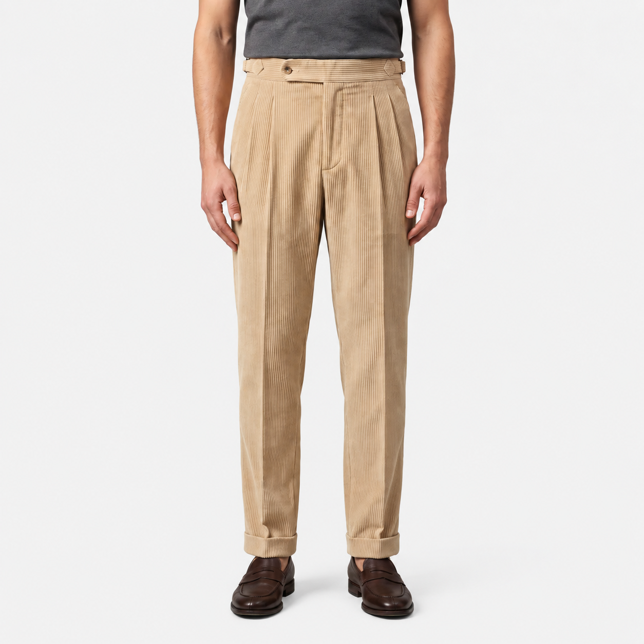 Pleated Corduroy Trousers