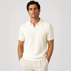 Textured Knit Polo Shirt