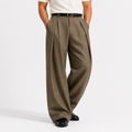 Wide-Leg Pleated Trousers