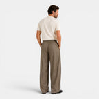Wide-Leg Pleated Trousers
