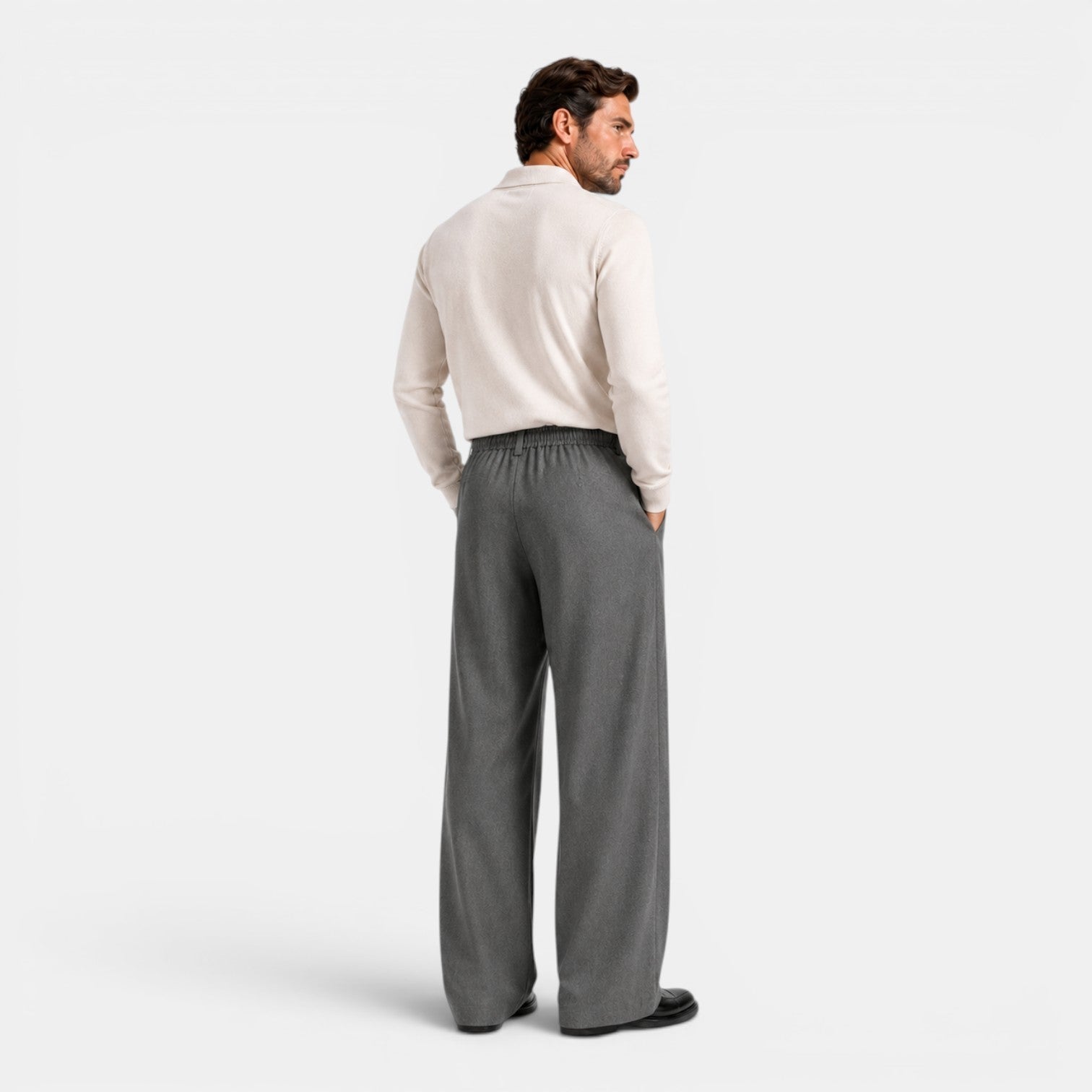 Wide-Leg Pleated Trousers