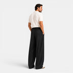 Wide-Leg Pleated Trousers