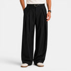 Wide-Leg Pleated Trousers