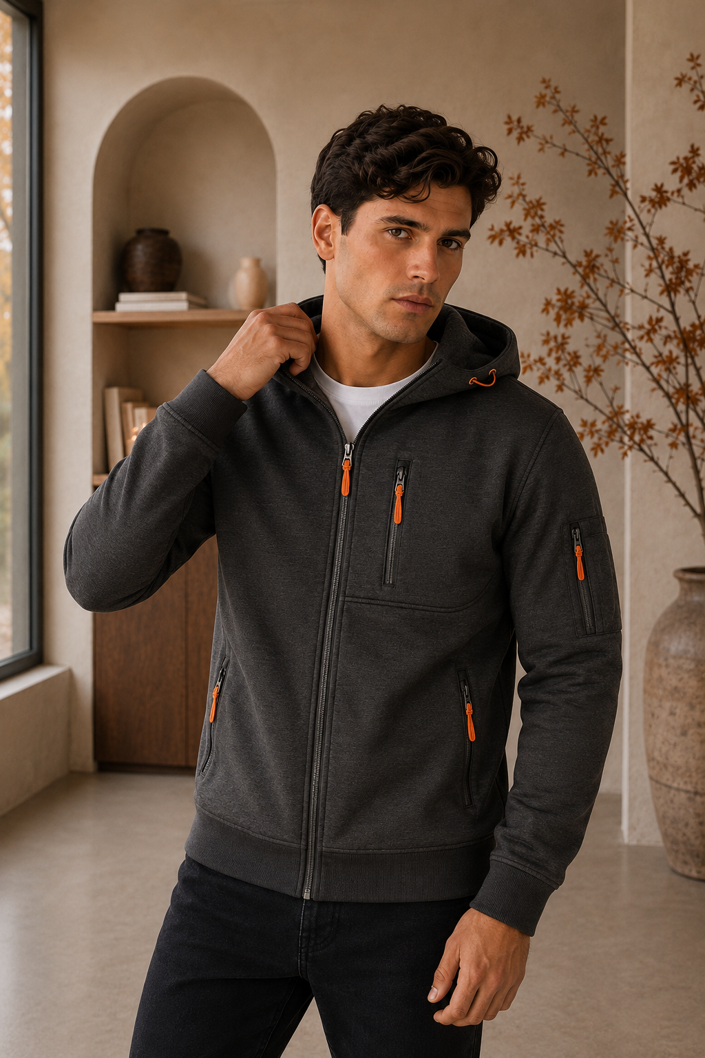 Zip-Through Pocket Hoodie