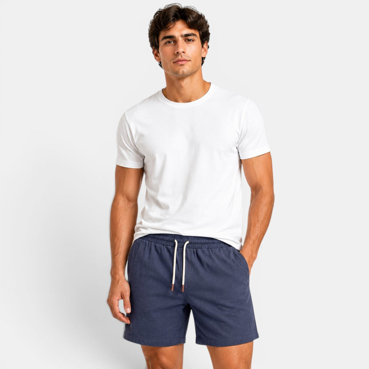 Drawstring Linen Shorts