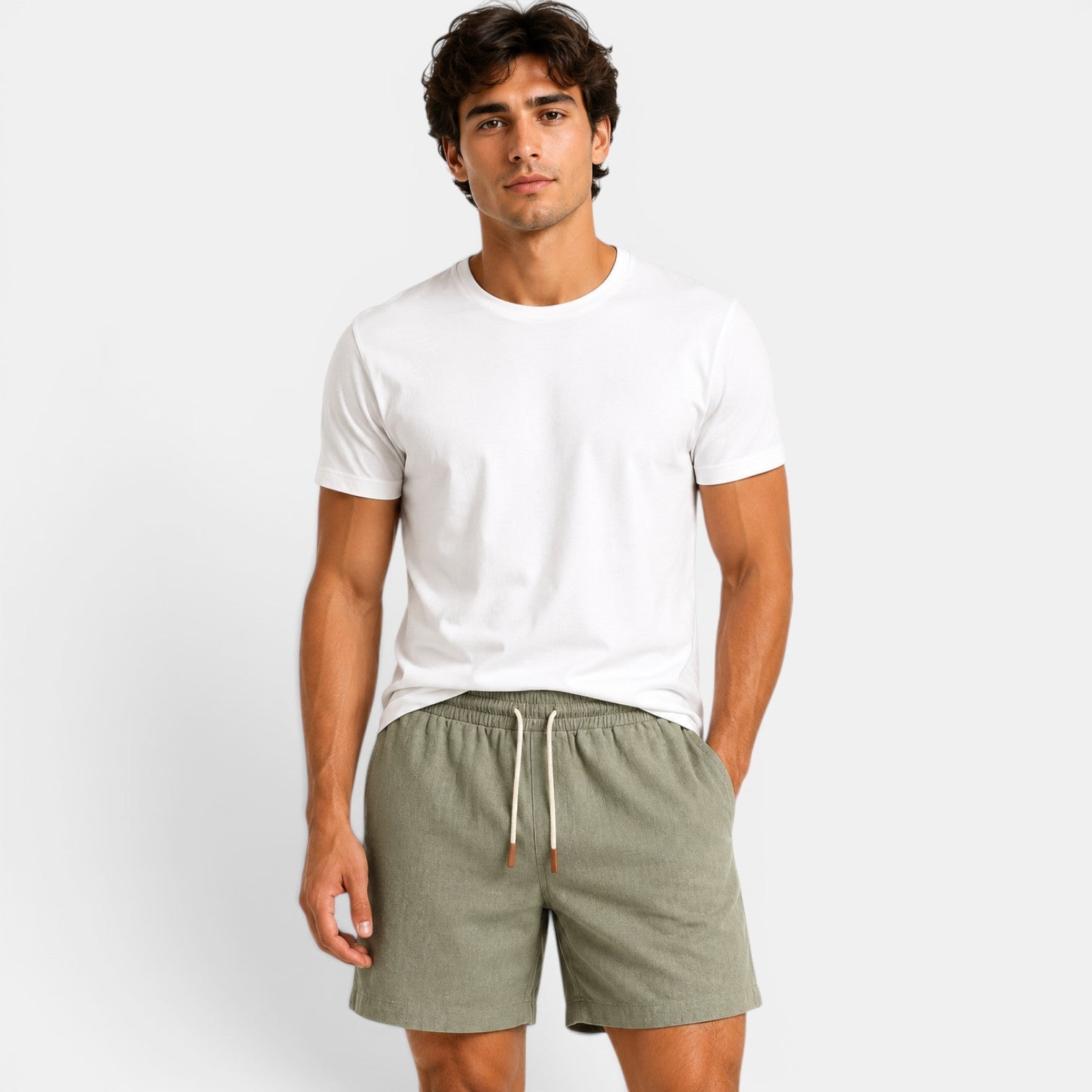 Drawstring Linen Shorts