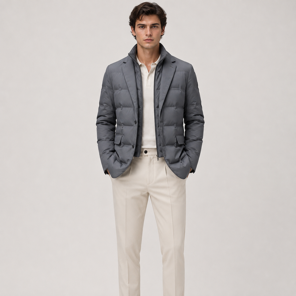 Quilted Puffer Blazer