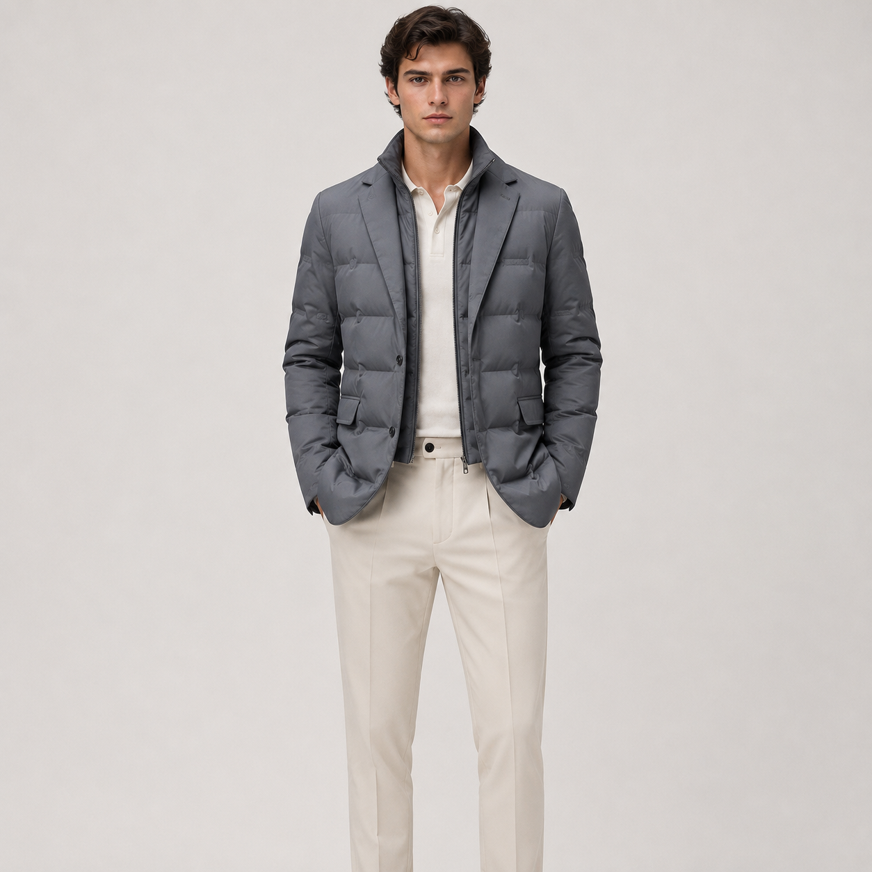Quilted Puffer Blazer