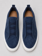 Suede Slip-On Sneakers – Men's Laceless Low-Top Shoes - Secranzo