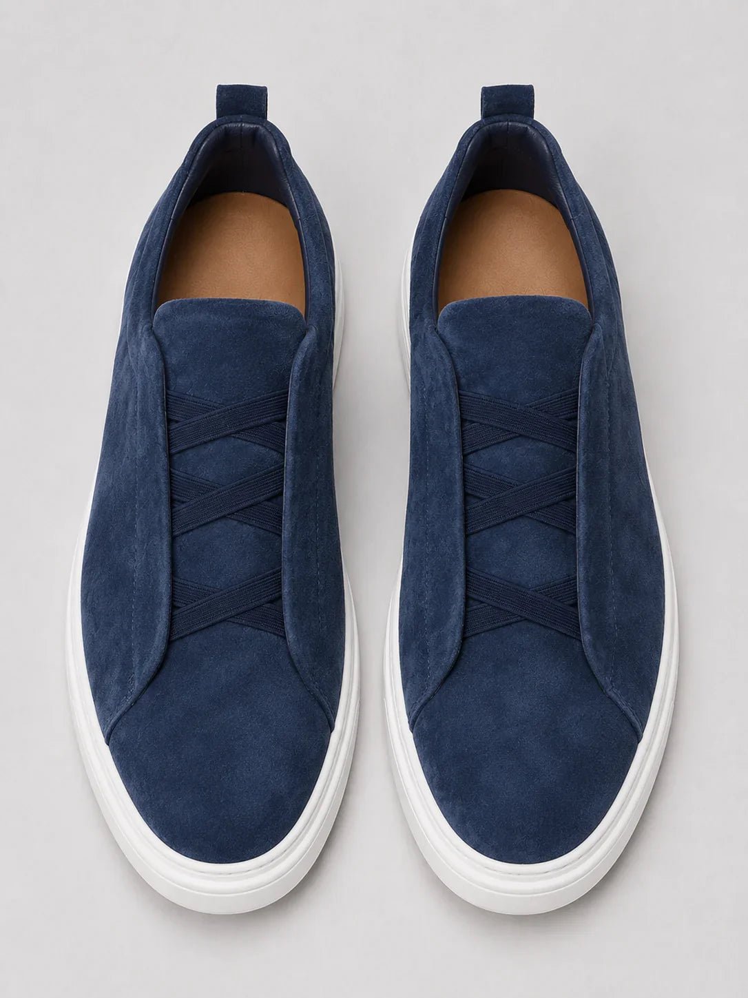 Suede Slip-On Sneakers – Men's Laceless Low-Top Shoes - Secranzo