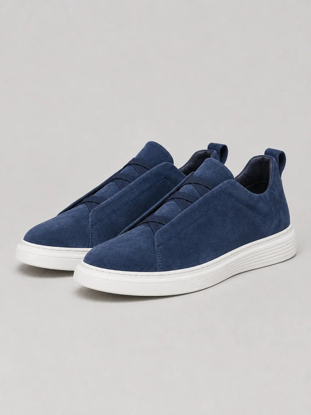 Suede Slip-On Sneakers – Men's Laceless Low-Top Shoes - Secranzo
