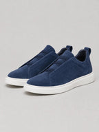 Suede Slip-On Sneakers – Men's Laceless Low-Top Shoes - Secranzo