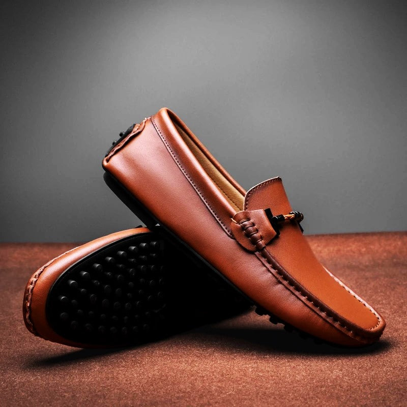 Real Leather Slip-On Moccasins