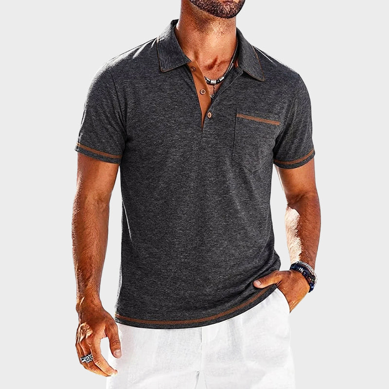 Contrast-Trim Vintage Knit Polo