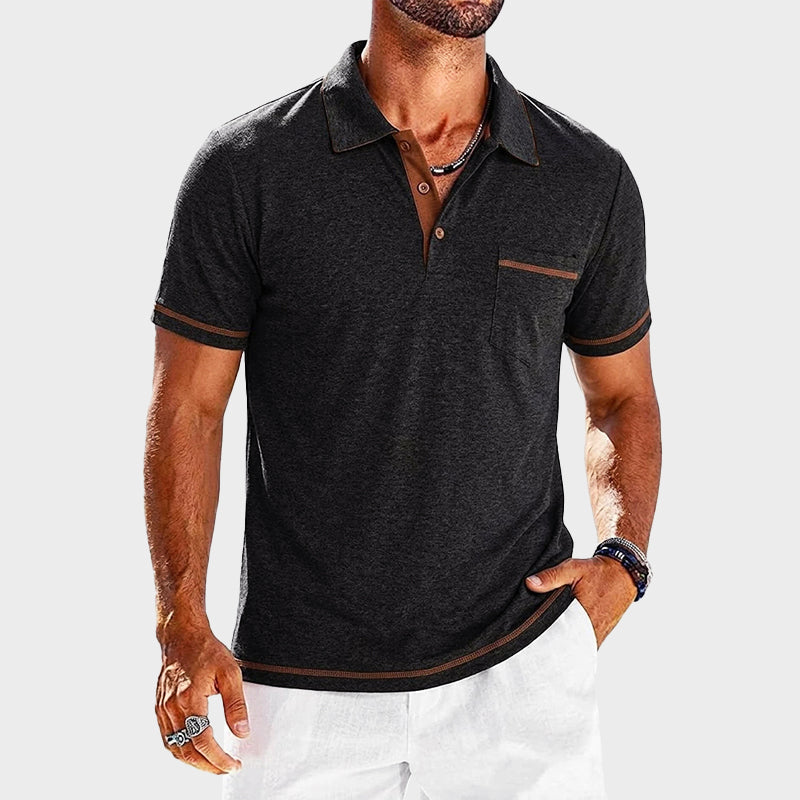 Contrast-Trim Vintage Knit Polo