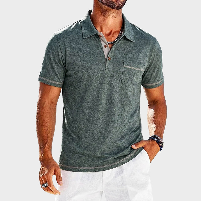 Contrast-Trim Vintage Knit Polo