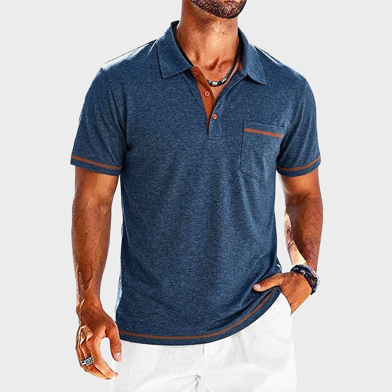 Contrast-Trim Vintage Knit Polo
