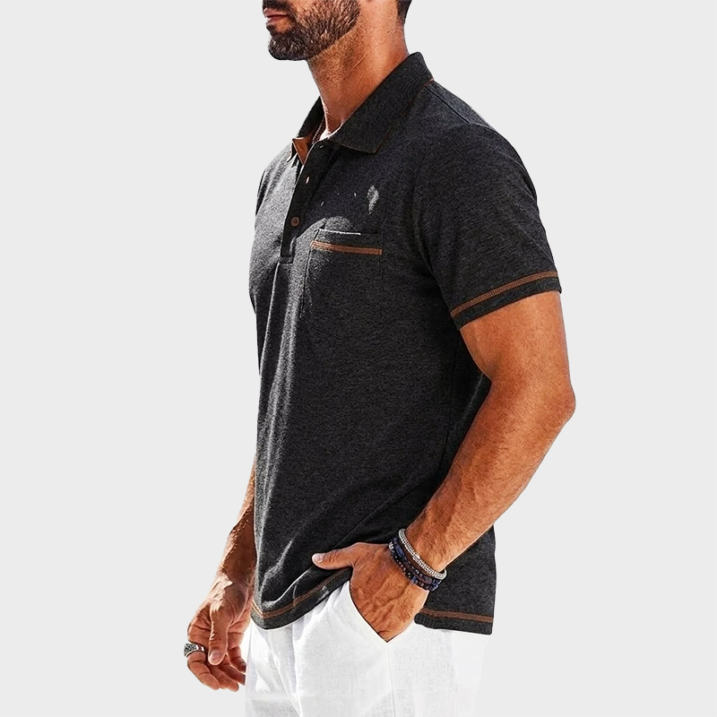 Contrast-Trim Vintage Knit Polo