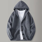 Hooded Textured Knit Cardigan