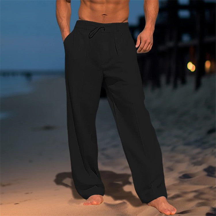 Linen Blend Beach Trousers