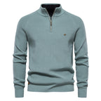 Cotton-Blend Crew Neck Sweater