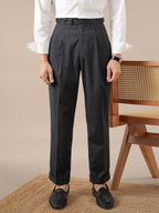 Men's High Waist Pleated Trousers