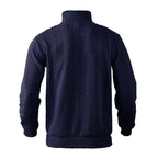 Cable Knit Quarter Zip Wool Sweater