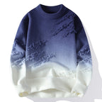 Frayed Edge Ombre Knit Sweater