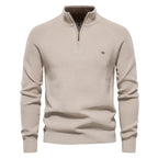 Cotton-Blend Crew Neck Sweater