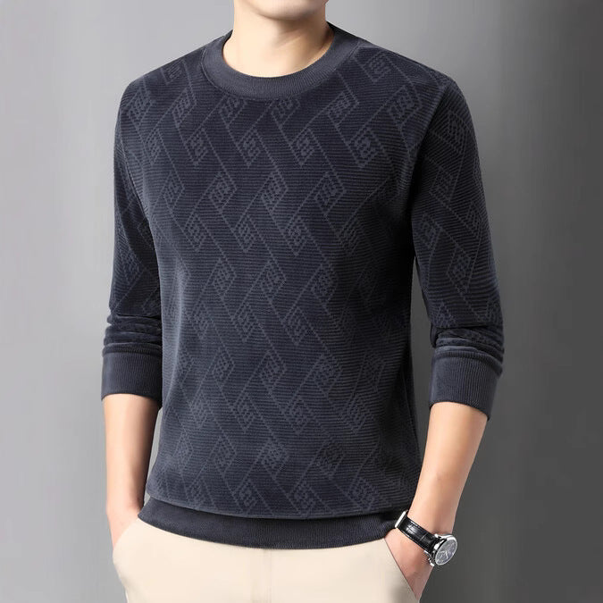 Subtle Textured Knit Wool Sweater