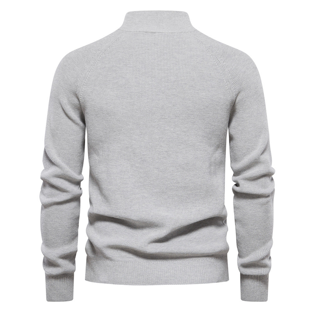 Cotton-Blend Crew Neck Sweater