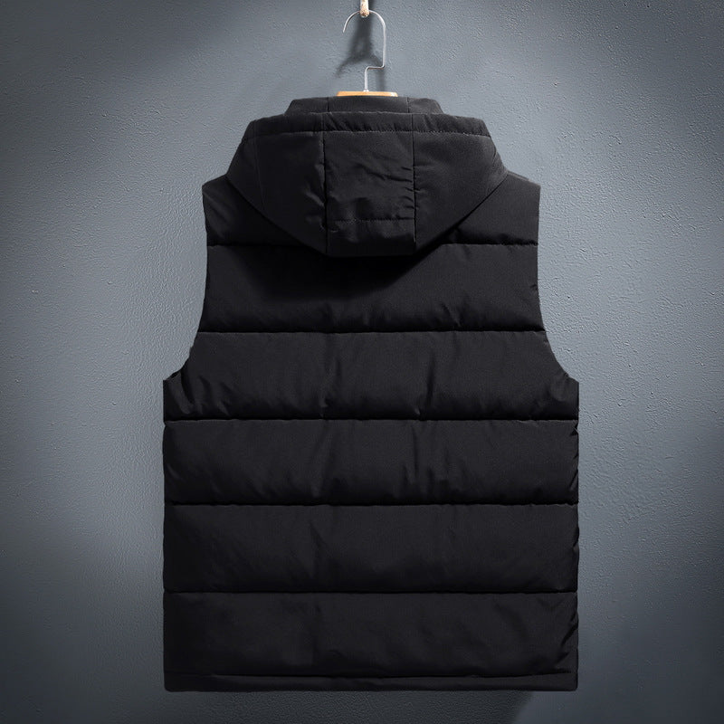Hooded Quilted Vest with Zip Pockets