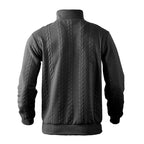 Cable Knit Quarter Zip Wool Sweater