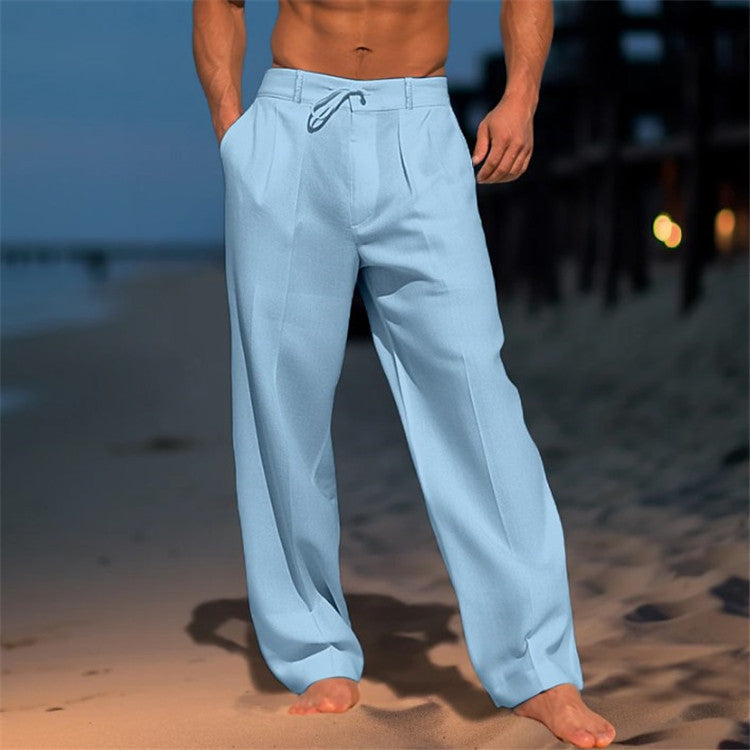 Linen Blend Beach Trousers