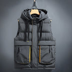 Hooded Quilted Vest with Zip Pockets