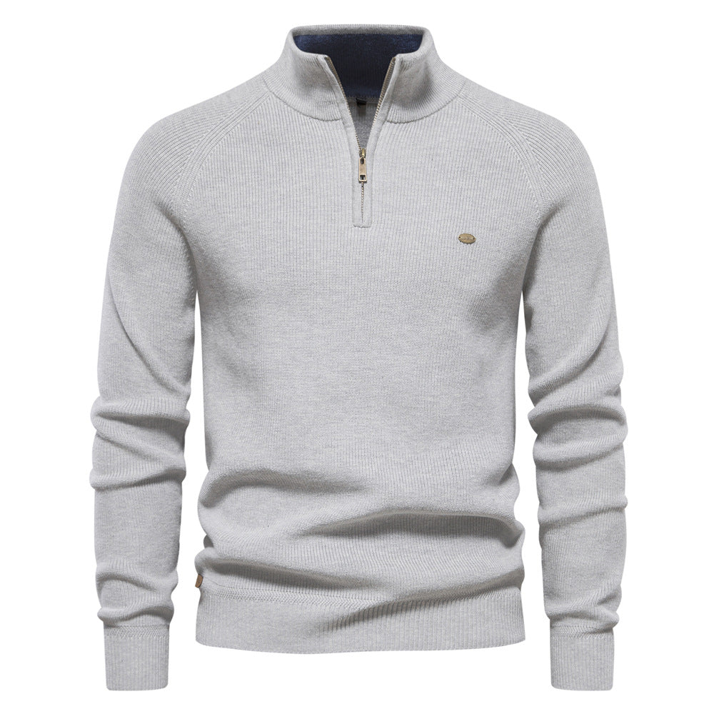 Cotton-Blend Crew Neck Sweater