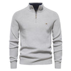 Cotton-Blend Crew Neck Sweater
