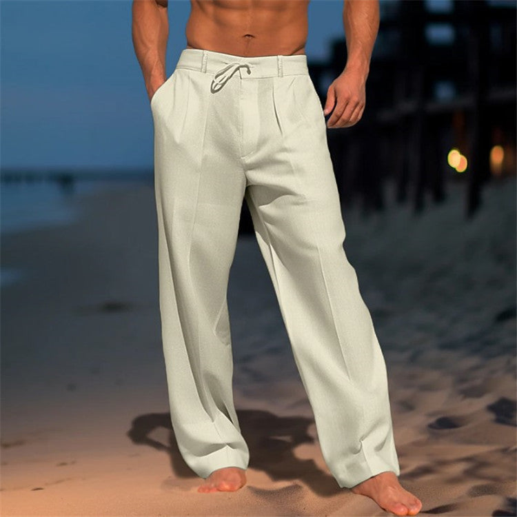 Linen Blend Beach Trousers