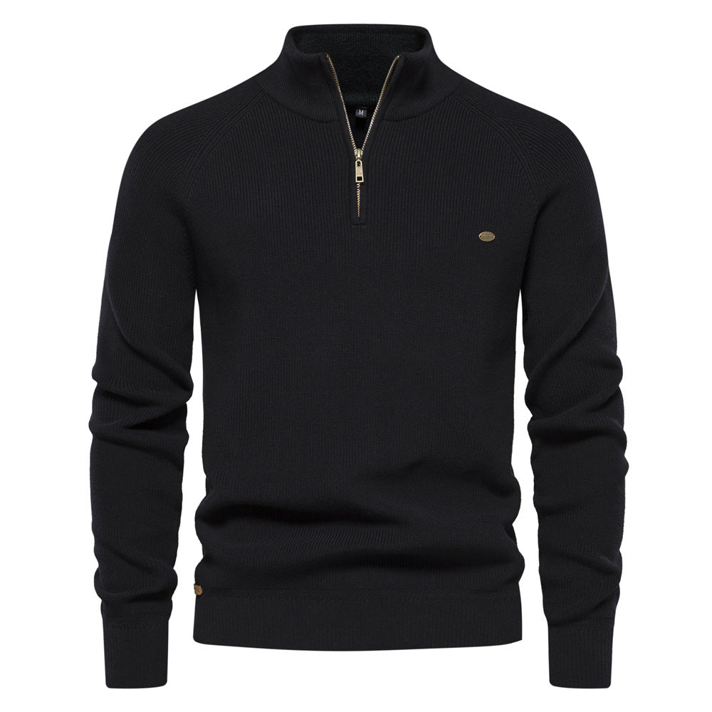 Cotton-Blend Crew Neck Sweater