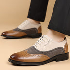 Leather and Suede Wingtip Brogue