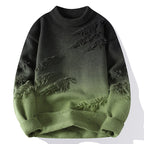 Frayed Edge Ombre Knit Sweater