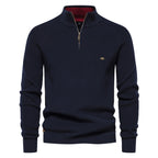 Cotton-Blend Crew Neck Sweater