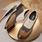 Leather and Suede Wingtip Brogue